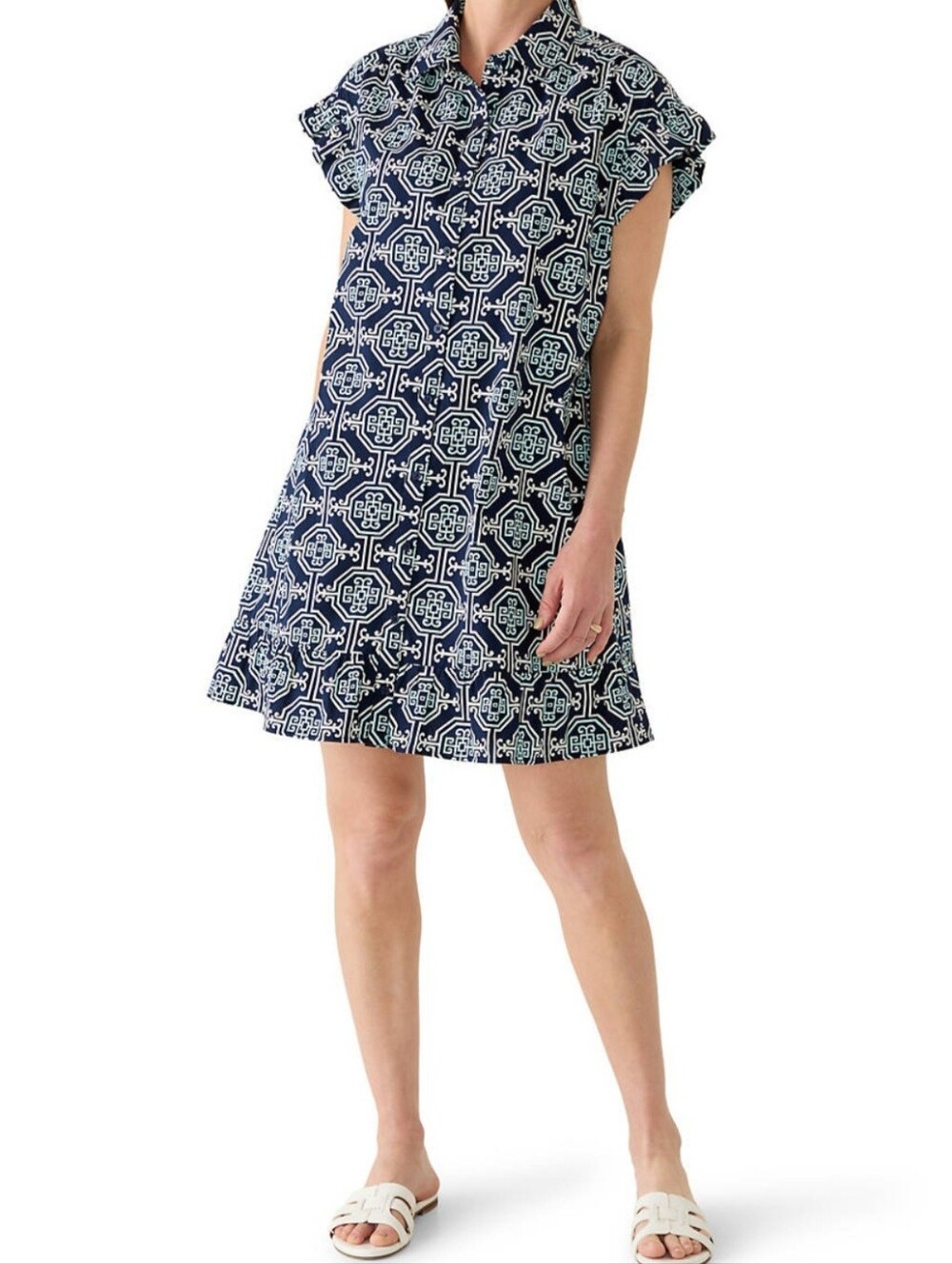 Flutter Sleeve Print Mini Dress